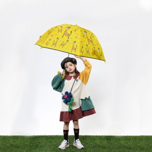 Brugerdefinerede højkvalitets personlig søde klare kuppel børn tegneserie paraplyer børn