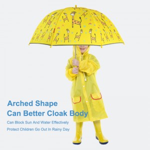 Adorável corredor de segurança ensolarado e chuvoso, impressão de design de cliente para crianças retas, guarda-chuva de personagem de desenho animado