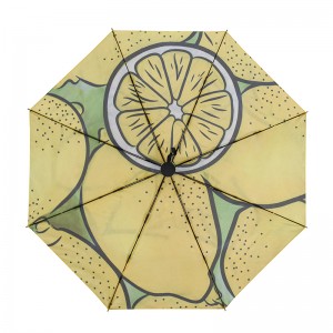 Nytt design automatisk godt selgende varmt salg tilpasset print kompakt liten bærbar 3-fold paraply
