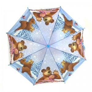 Logo baskılı çocuk şemsiyeleri, çocukların kullanması için güvenlik kılavuzu ile açık ve kapalı özel yapılmış düz şemsiye