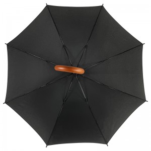 Teljes üzleti esernyő J fa fogantyús egyenes esernyő egyedi logónyomtatással