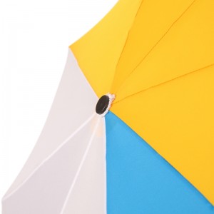 Atacado guarda-chuva dobrável branco amarelo azul 3 cores portátil 3 guarda-chuva dobrável manual com logotipo