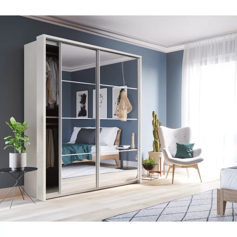 Großhandel mit modernen Spiegeldesign-Schlafzimmermöbeln aus laminiertem MDF-Kleiderschrank