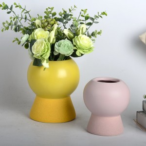 Solid color ceramic flower pot, pure color ceramic flower planter