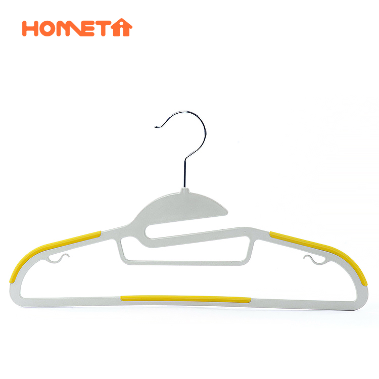 Hot Sale Space Saving Rubber Coated Plastic Clothes Hanger with TPR