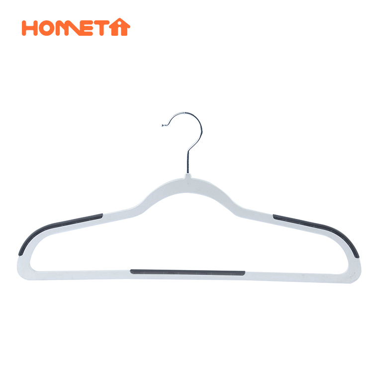 Chinese Shirt Hangers Fournisseuren Héich Qualitéit Net Rutsch Ultra dënn Plastik Mantelhänger