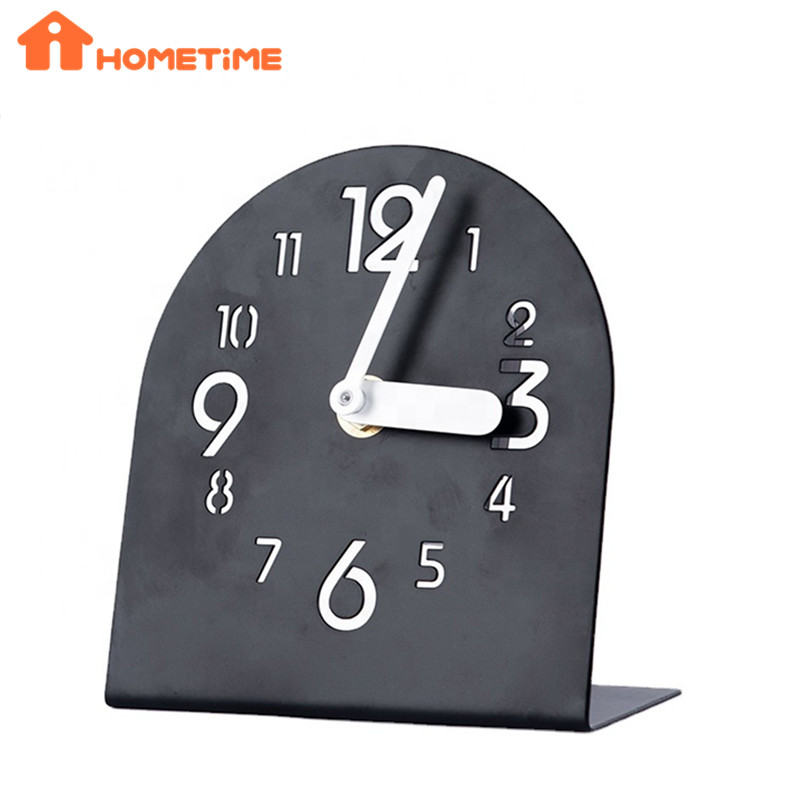 Factory Newest Custom Unique Smart Metal Decoration Desk Table Clock Battery Operated Household Table Clock