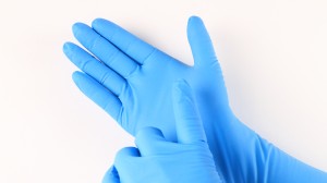 16 palcov dlhé manžetové nitrilové rukavice proti chemikáliám
