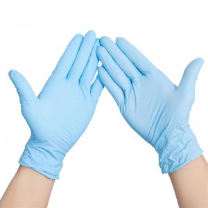 9″ & 12″ nitrilne rokavice modre in bele barve brez pudra