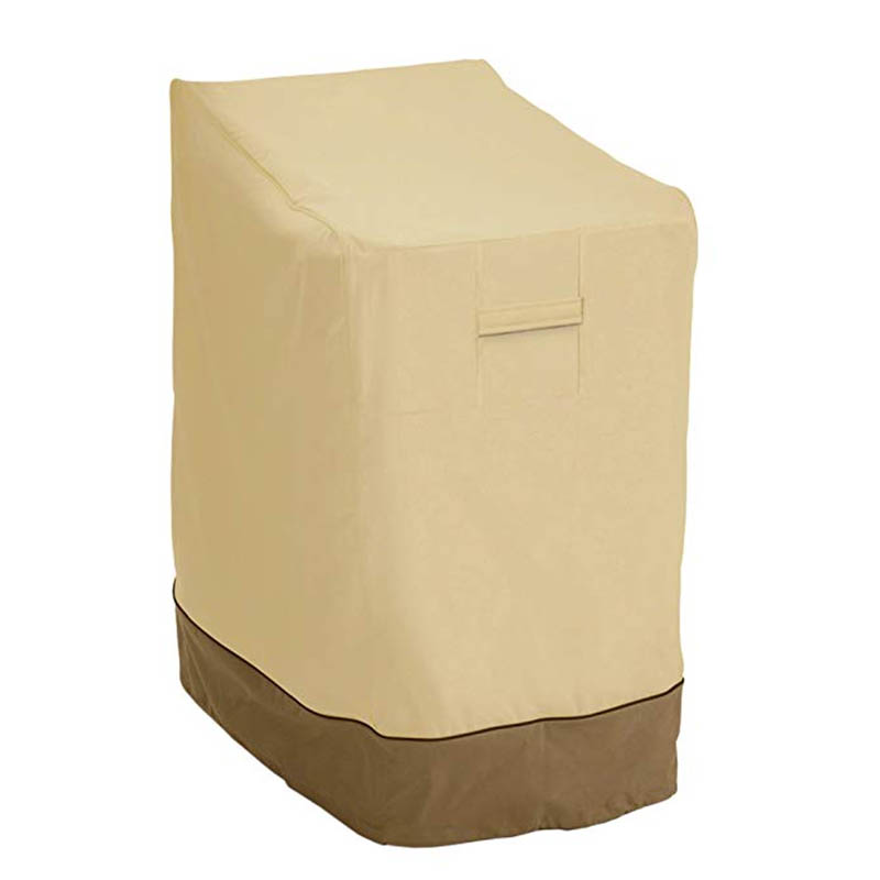 Patio waterproof stackable chair cover, windproof, sun resistant, outdoor garden section sofa furniture cover, khaki & brown