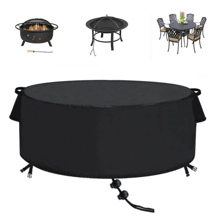 Black Heavy Duty Oxford Patio Fire Pit Покривка