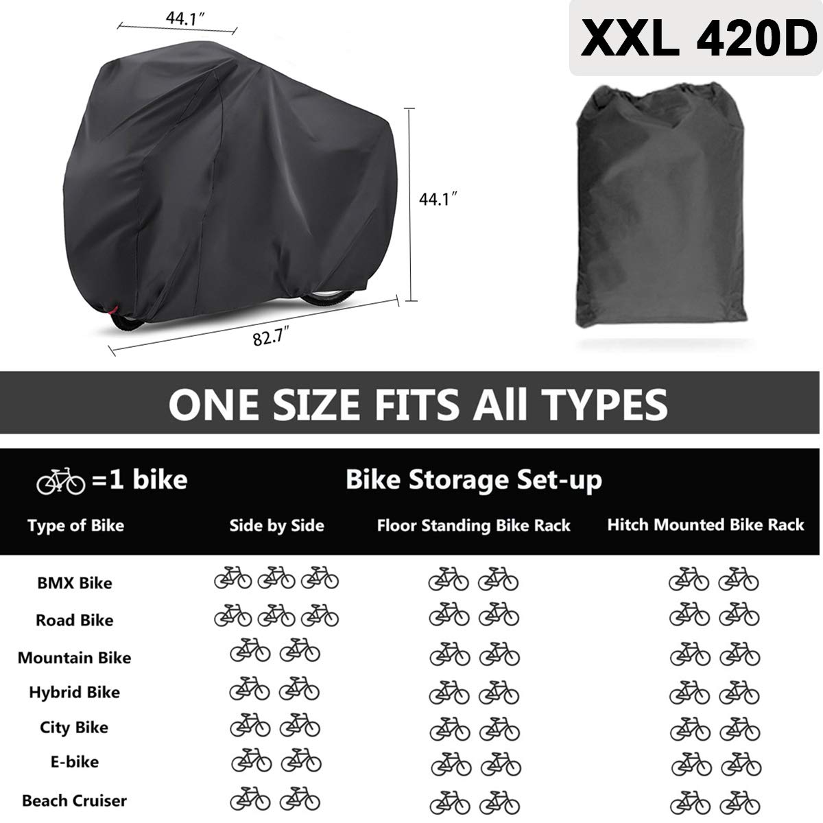 China Supplier Bike Cover Outdoor Storage Waterproof Bike Cover Para sa Bike Rack Cover Cycle