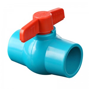 Válvula de bola de plástico de riego de PVC Azul