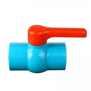 Válvula de esfera de PVC com alça vermelha