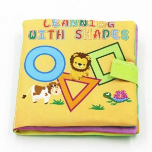 Образовни меки книги за бебиња прилагодени Книги за бебиња со крпа - 4 платнени книги - меки книги за рано учење - играчки за мали допири и чувство
