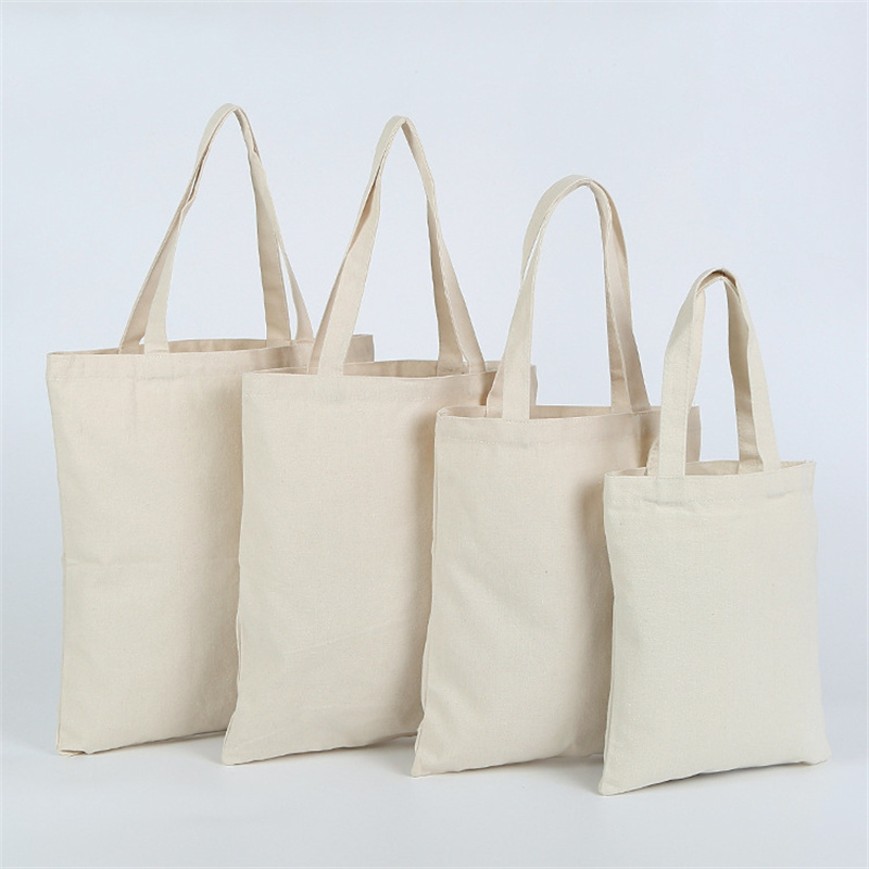 ກະເປົ໋າ Canvas ທໍາມະຊາດທີ່ສາມາດນໍາມາໃຊ້ຄືນໄດ້ Canvas Grocery Bags Blank Cotton Tote Bags Large Plain Tote Bags