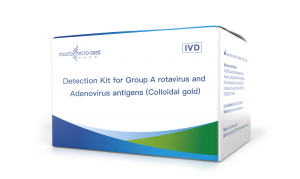 Detection Kit foar Group A Rotavirus en Adenovirus antigenen (kolloïdaal goud)