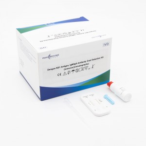 Dengue NS1 Antigen, IgM/IgG Antibody Ta'ilua Su'esu'ega Kit (Immunochromatography)
