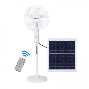 Solar electric fan, fan 16 inch portable lithium battery rechargeable desktop household silent fan floor fan