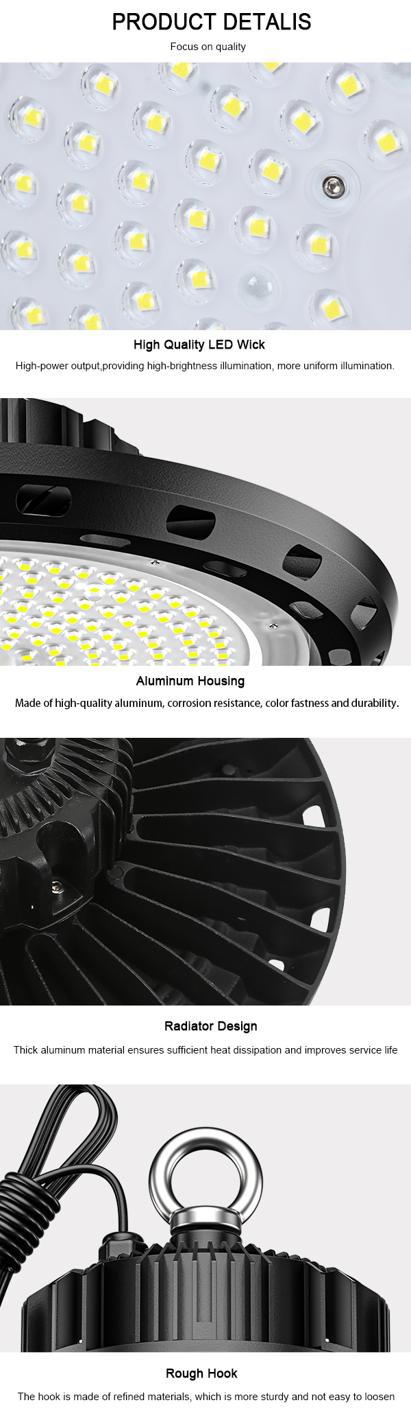 150W 200W UFO LED High Bay Light IP65 for Warehouse Workshop Wet Lo ( (6)