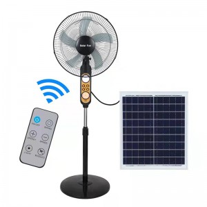 Ventilador solar Luz LED Carregamento USB mudo Ventilador de carregamento de chão economizador de energia
