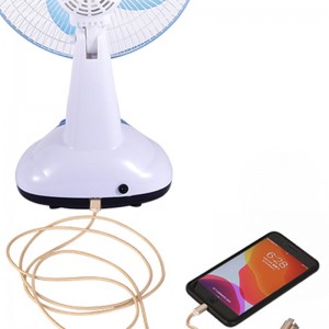 12 inch solar fan na may night light multifunctional outdoor indoor charging fan
