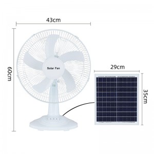 Ventilator za polnjenje, namizni gospodinjski, 16-palčni prenosni baterijski solarni ventilator