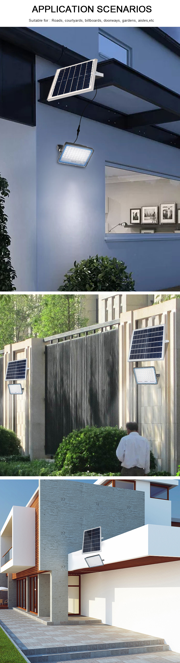 Aluminiowa obudowa zewnętrzna słoneczna lampa uliczna IP67 waterpr ( (7)