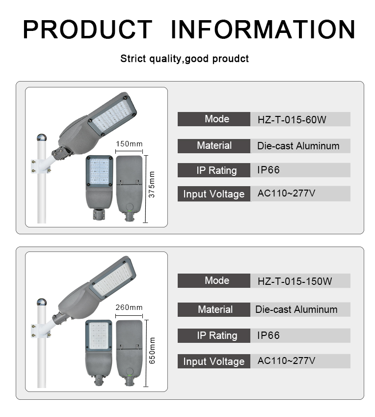 Prezo de fábrica para exteriores IP65 farola LED farola exterior 60W 150W ( (3)