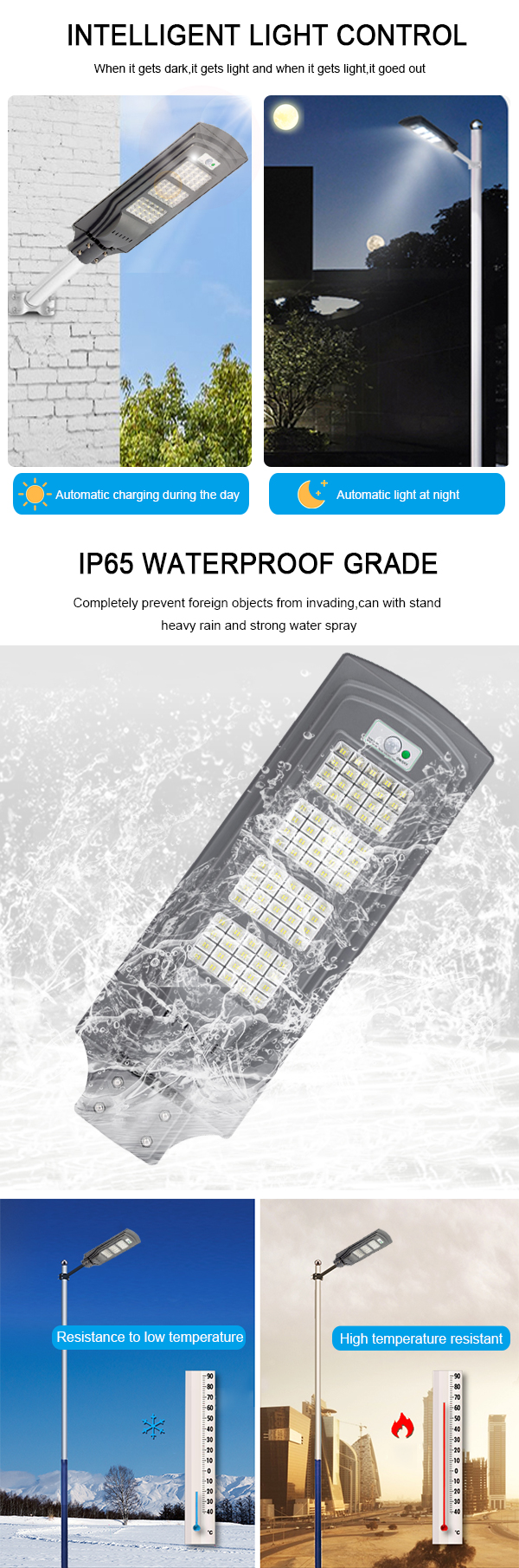 Lumină strălucitoare IP65 Fabrică de iluminat stradal cu LED-uri solare în aer liber singleimg (3)