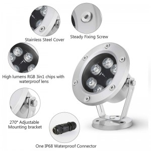 LED 水中ライト 18W RGB 防水等級 IP68 LED 色変更スポット ライト景観照明