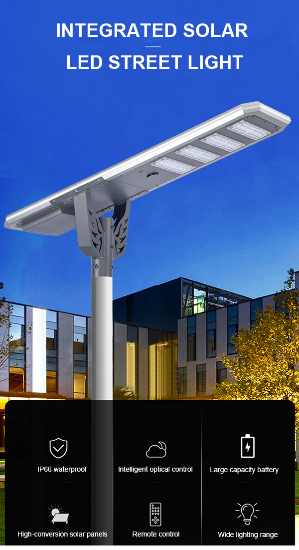Lampu jalan surya dipimpin panel surya luar li (