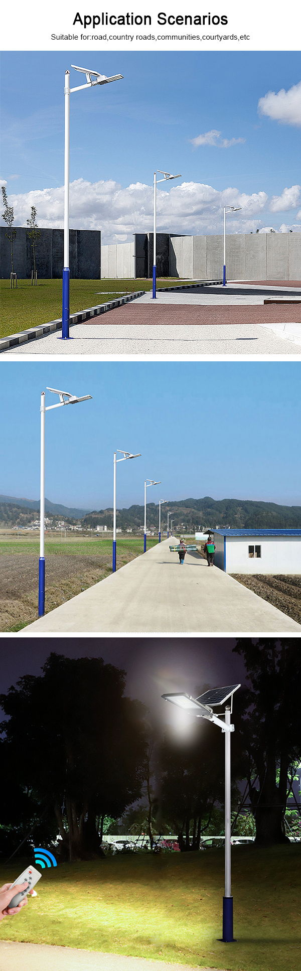 יציקה מפוצלת 100 200 300 וואט תאורת רחוב LED חיצונית סולרית (8)