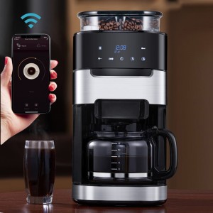 Drip coffee maker with grinder