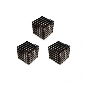 Pequeñas esferas magnéticas negras de neodimio-hierro-boro