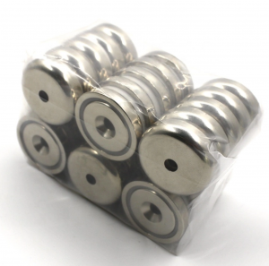 Countersunk Neodymium Shallow Pot Magnet D32mm (1.26 inji)