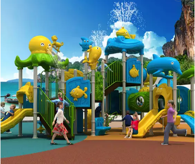 Zarokên parka avê bi Wêneyê Taybetmendî Slide Playsetên Plastîk Dilîzin