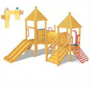 Parco di ghjocu in legnu per l'esterno Set di ghjocu per i zitelli per adulti Play Slide Outdoor