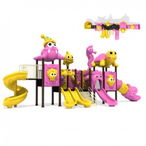 Āra rotaļu laukuma slidkalniņu rotaļu komplekti bērnu pieaugušo atrakciju parka plastmasas slidkalniņiem