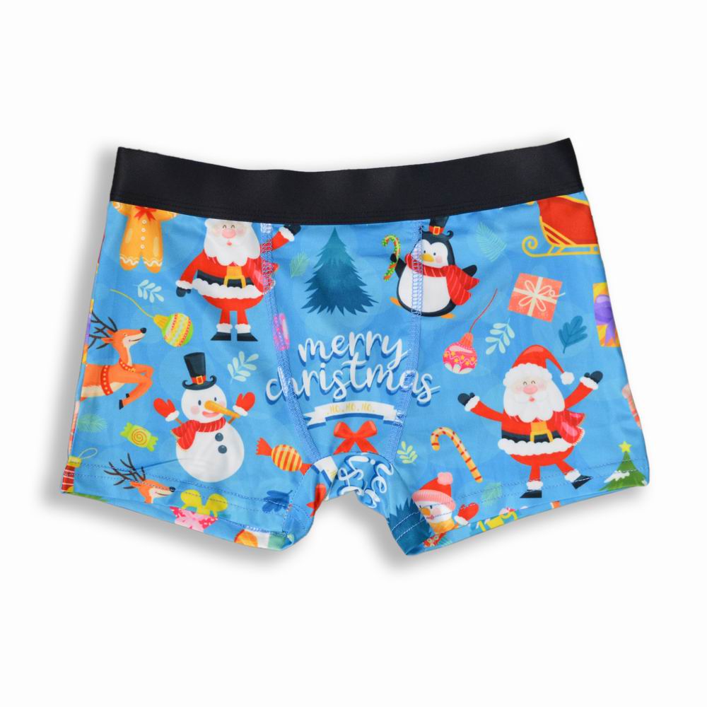 Custom Kid Little Boy Children Underwear Christmas Breathable Comfortable Boxer Brief High Quality Underpants