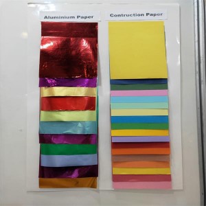 Բարձրորակ իրական ալյումինե կամ BOPP մետաղական թուղթ կամ թաղանթ, թղթի բազմակի գրամաժներ, չափսեր, գույներ և փաթեթներ մատչելի թերթիկով կամ գլանափաթեթով