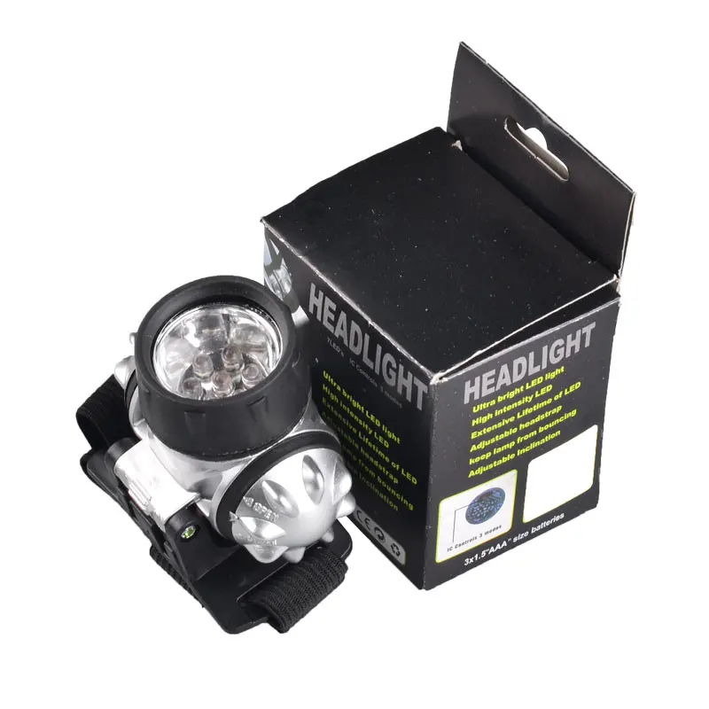 head touch light Powerful Headlamp Promotion 7 LED Headlamp lm 3 Modes ABS Camping headlamp
