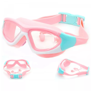 Protección ocular impermeable, anti-néboa, UV, lentes de natación para nenos