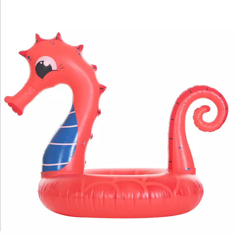 وڏي سائيز جي ترڻ جي انگوزي پاڻي جي فلوٽ بيڊ ريڪائنر inflatable seahorse mounted floating row