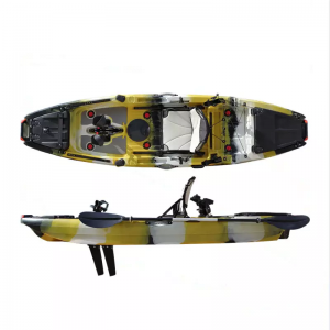 Single nga naglingkod sa ibabaw nga fishing pedal drive kayak nga adunay aluminum kayak seat