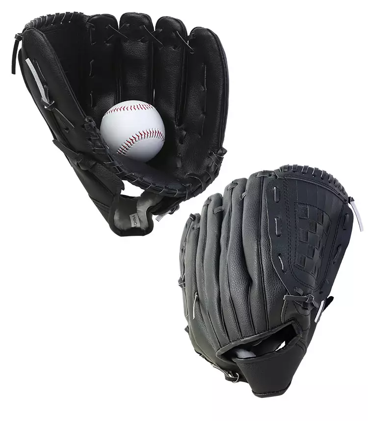 Prázdne čierne detské softbalové profesionálne baseballové rukavice