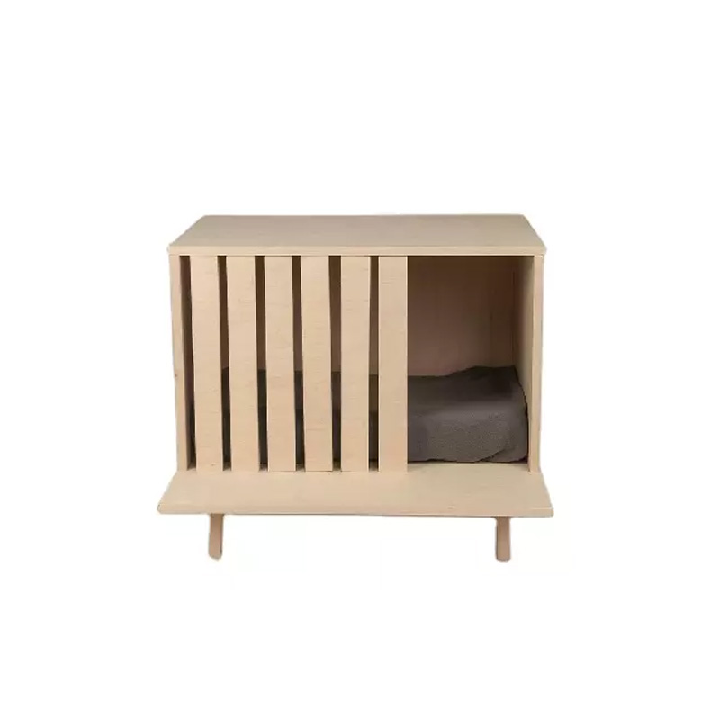 Tavolinë anësore për mobilje për kafshë me kabinet për kafshë shtëpiake kafaz për kafshët prej druri të ngurtë natyral