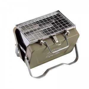 Rozsdamentes összecsukható grill Kültéri termékek Égő grill média Kemping hordozható grill