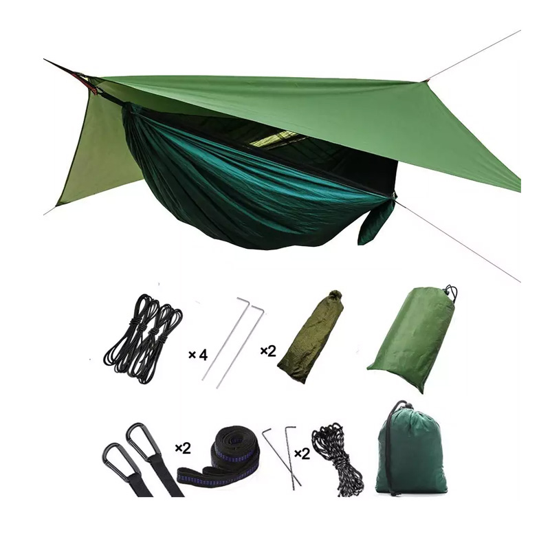Double lightweight camping hammock outdoor hammock with mosquito net swing