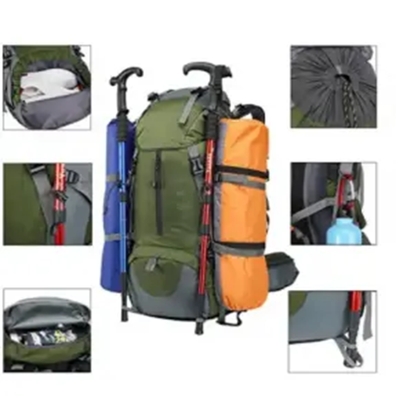 OEM स्वस्त वॉटरप्रूफ डेपॅक ट्रॅव्हल बॅकपॅक आउटडोअर स्पोर्ट्स कॅम्पिंग हायकिंग बॅग कॅम्पिंग बॅग 60